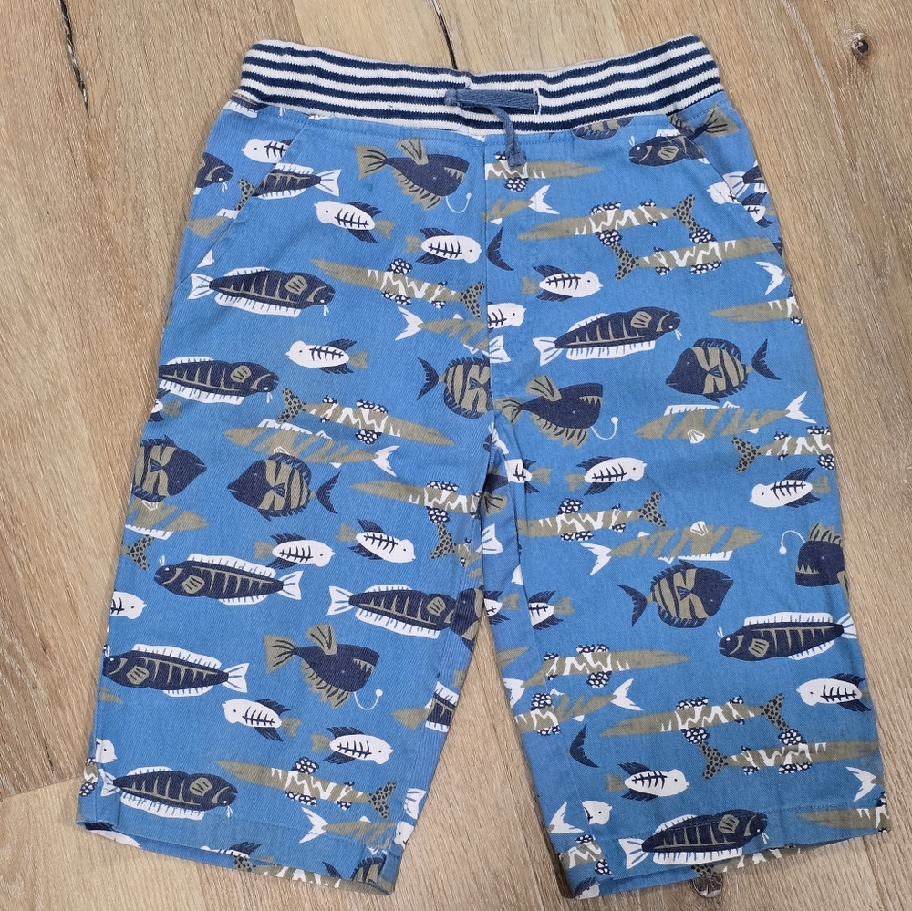 Kite Boys Blue Gray White Assorted Fish Shorts 8Y